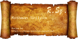 Rothman Szilvia névjegykártya